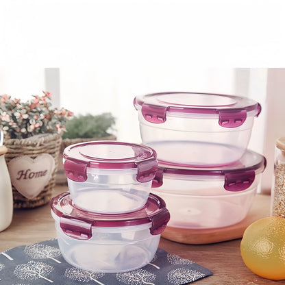 Kitchen plastic stall sealed box, food-grade microwave oven heating lunch box, refrigerator storage round set, fresh-keeping box