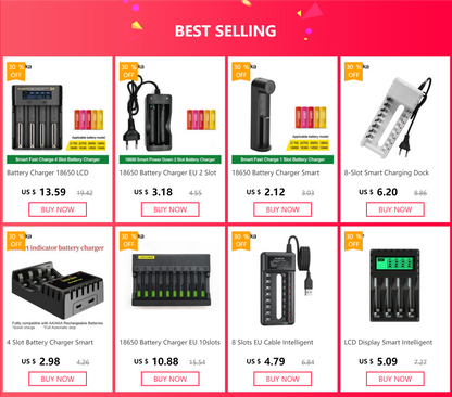 12-Slot AA/AAA Battery Charger – 1.2V Smart Fast Charge & Discharge LCD Recharger for Ni-MH Batteries