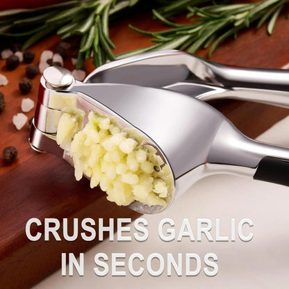 Garlic Press & Mincer – Zinc Alloy Crusher with Ergonomic Soft Grip Handle, Easy to Squeeze & Clean