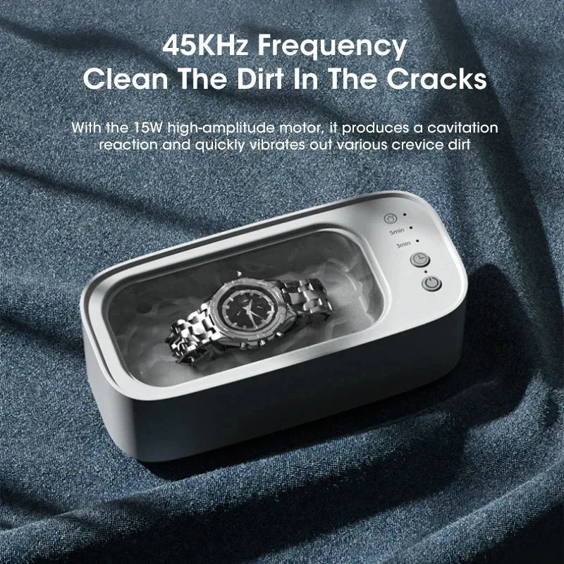 Mini Ultrasonic Cleaner – High-Frequency Vibration Cleaning Machine for Glasses, Jewelry & Pacifiers