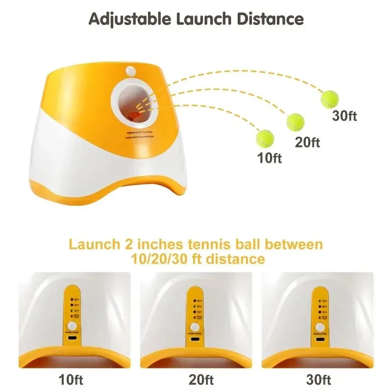 Automatic Dog Ball Launcher – USB Rechargeable Interactive Tennis Ball Thrower Toy