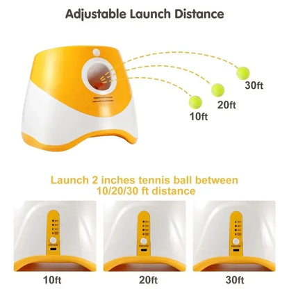 Automatic Dog Ball Launcher – USB Rechargeable Interactive Tennis Ball Thrower Toy