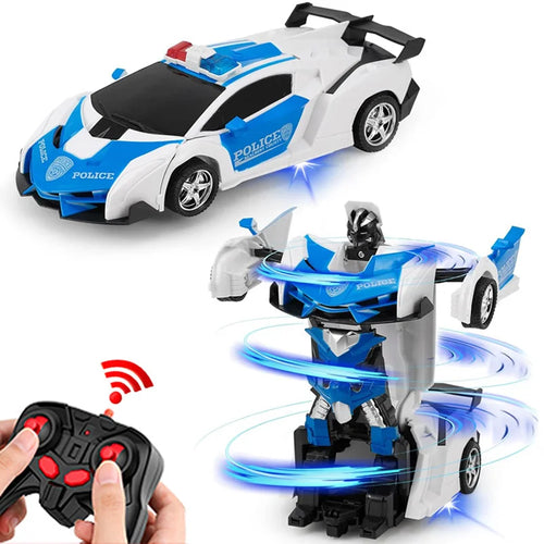 2-in-1 Transforming RC Car Robot – Electric Remote Control Sports Vehicle Toy for Kids
