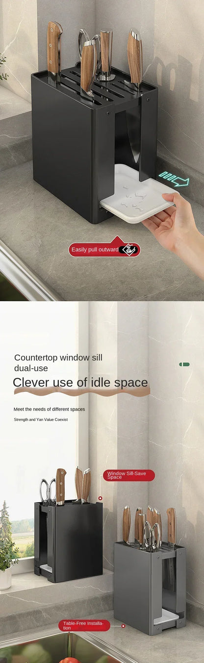 Multi-Functional Kitchen Accessories Knife Rack Kitchen Knife Rack Knife Rack Kitchen Draining Magnetic Kitchenware Knife Block