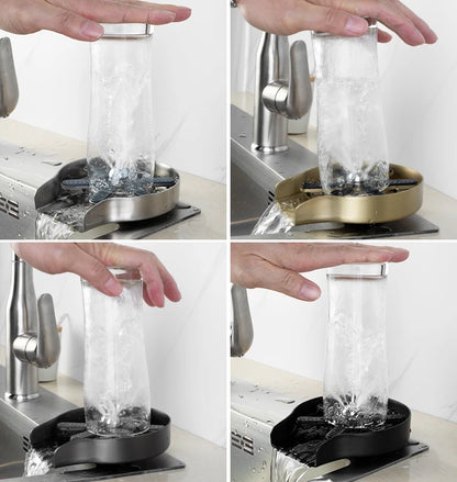 Kitchen Sink Cup Washer Automatic Stainless Steel Pressure Spray Washer Cup Cleaning Tool Faucet Bar Rinser Coffee Pitcher