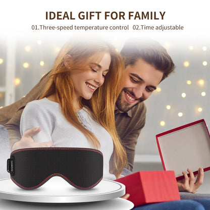 Heated Eye Mask for Dry Eyes – Warm & Hot Compress with 3 Heat Levels for Sleep & Dark Circles