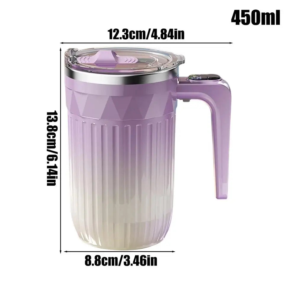 450ml Automatic Self-Stirring Heated Coffee Mug – Rechargeable Mixing Cup with