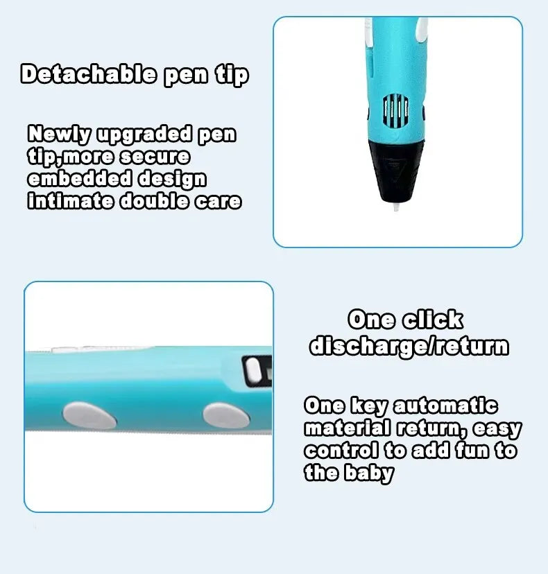 3D Printing Pen with 9M PLA Filament – High-Temperature 3D Drawing & Graffiti Tool for Kids, Creative Toy Gift