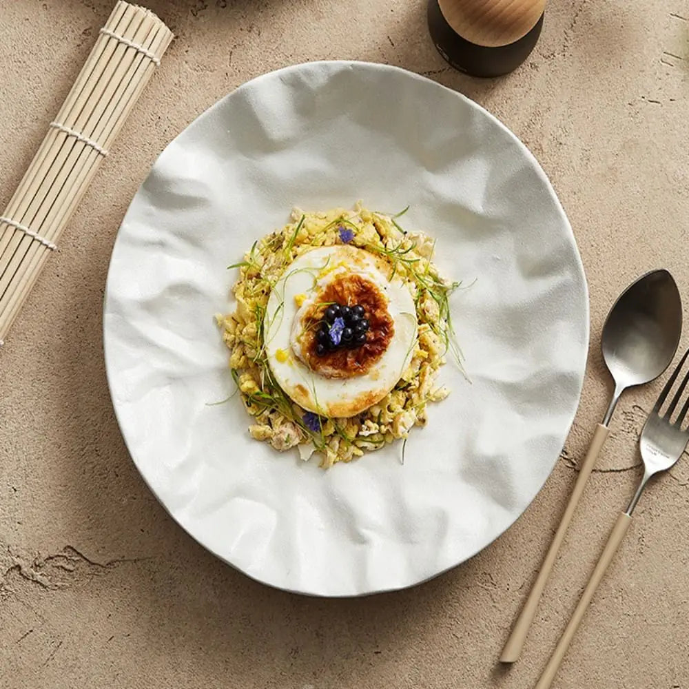 Kitchen Organizer Ceramic Western Cuisine Plate Reusable Creative Storage Dish Multi-Function Steak Plate Commercial