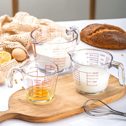 2/4 Cup Glass Measuring Cup For Baking and Cooking, Dishwasher, Freezer, Microwave, Preheated Oven Safe, Essential Kitchen Tools