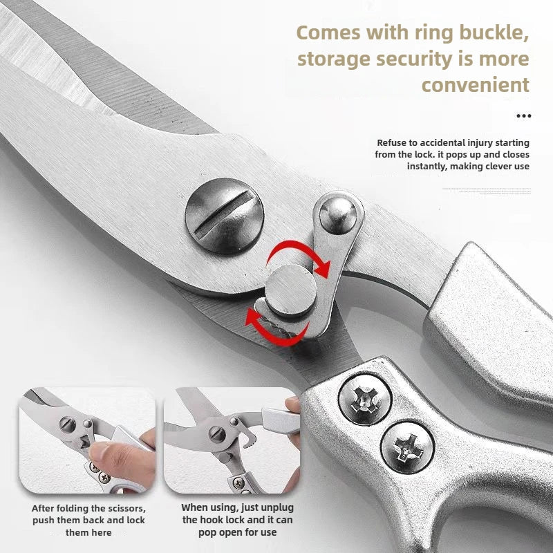 Stainless Steel Kitchen Food Scissors, A Multifunctional Kitchen Tool Suitable for Cutting Chicken Bones, Fish, and Vegetables