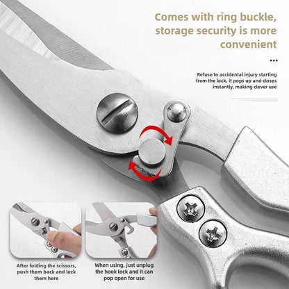 Stainless Steel Kitchen Food Scissors, A Multifunctional Kitchen Tool Suitable for Cutting Chicken Bones, Fish, and Vegetables
