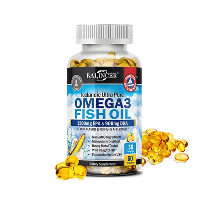 Omega-3 Fish Oil Capsules – High EPA & DHA, Supports Heart, Brain & Overall Health, 120 Softgels
