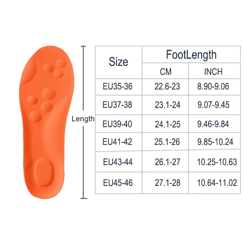 1/2/4 Pairs Latex Sport Insoles – Soft, High-Elasticity Shoe Pads with Shock Absorption, Arch Support & Breathable Cushion