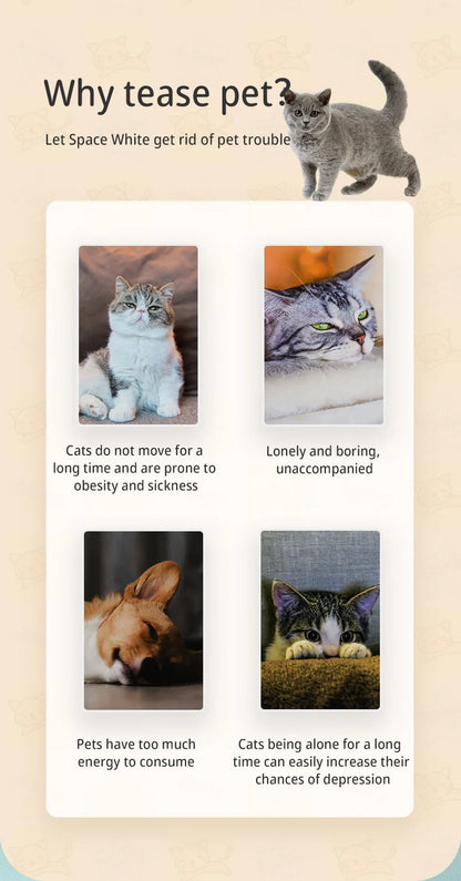 Automatic Laser Cat Toy – Rechargeable Interactive Pet Teaser with Auto-Rotation & Fast/Slow Modes