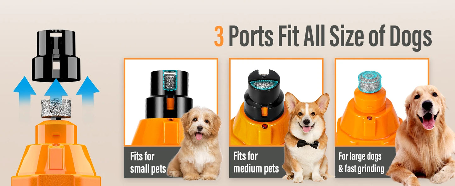 6-Speed Electric Dog Nail Grinder – Super Quiet Rechargeable Pet Nail Trimmer