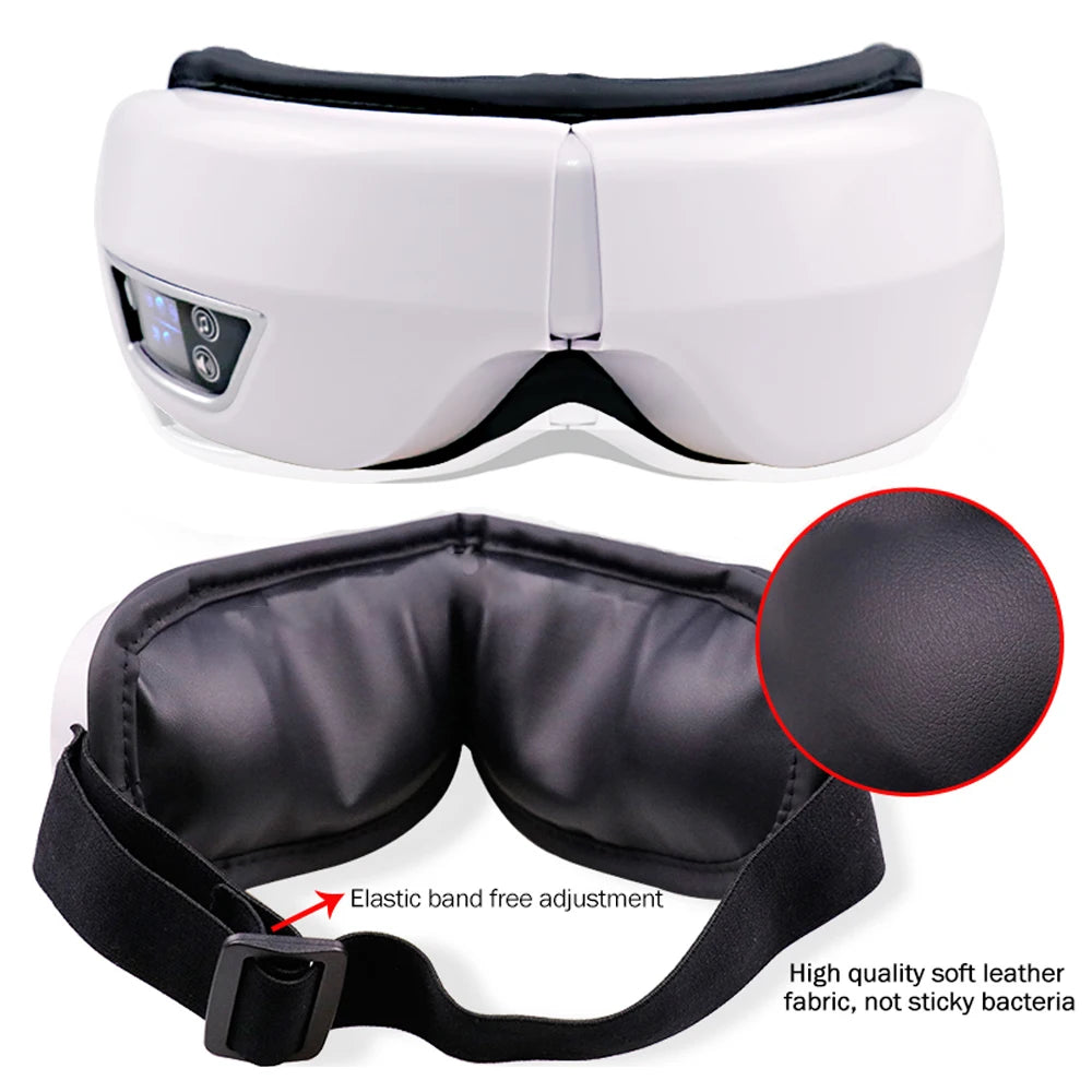 Smart Eye Massager with Airbag Compression – Portable Vibration Eye Care Mask with Bluetooth Music