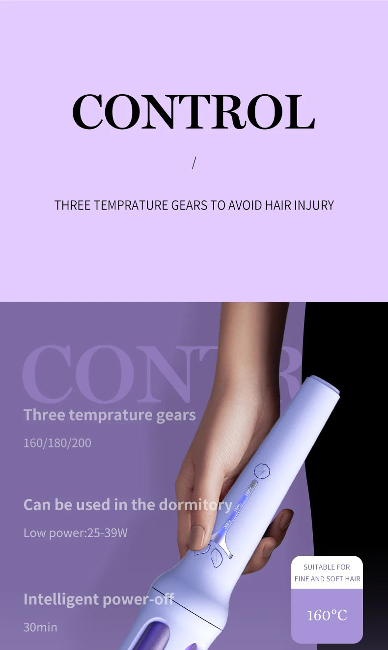 Automatic 32mm Curling Iron – Ceramic Anion Hair Curler, 4-Speed Adjustable, Fast Heating Styling Tool