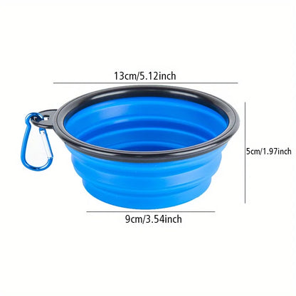Portable Silicone Dog Travel Bowl – Foldable Dog Food & Water Bowl with Lip for Outdoor Walking