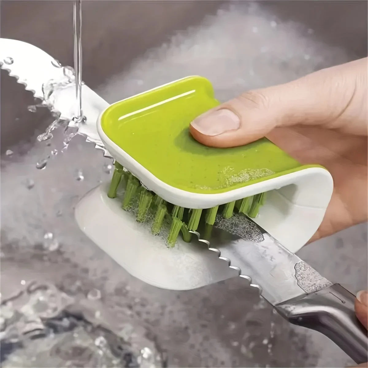 Multifunctional Kitchen Cleaning Brush – 1pc Dish, Knife & Chopstick Scrubber