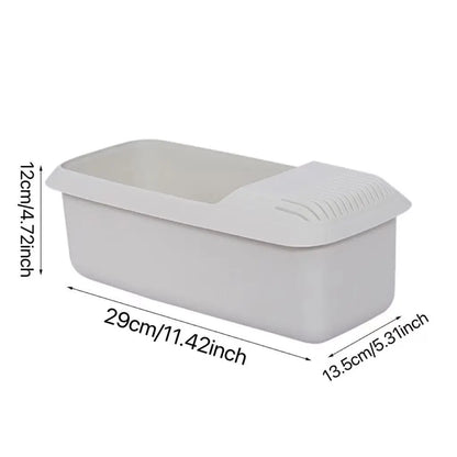 Kitchen Storage Box With Strainer Creative Drain Storage Basket Plastic Pasta Box Vegetable Washing Box Dishwasher Kitchen Tools