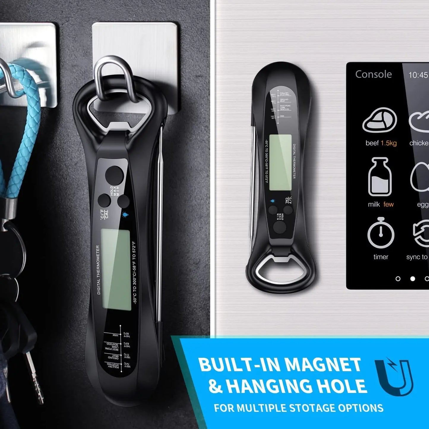 kitchen things Meat Thermometer Digital IP67 Waterproof Kitchen Cooking Food Fast Measurement Thermometer 2 Probes BBQ Grill Oil