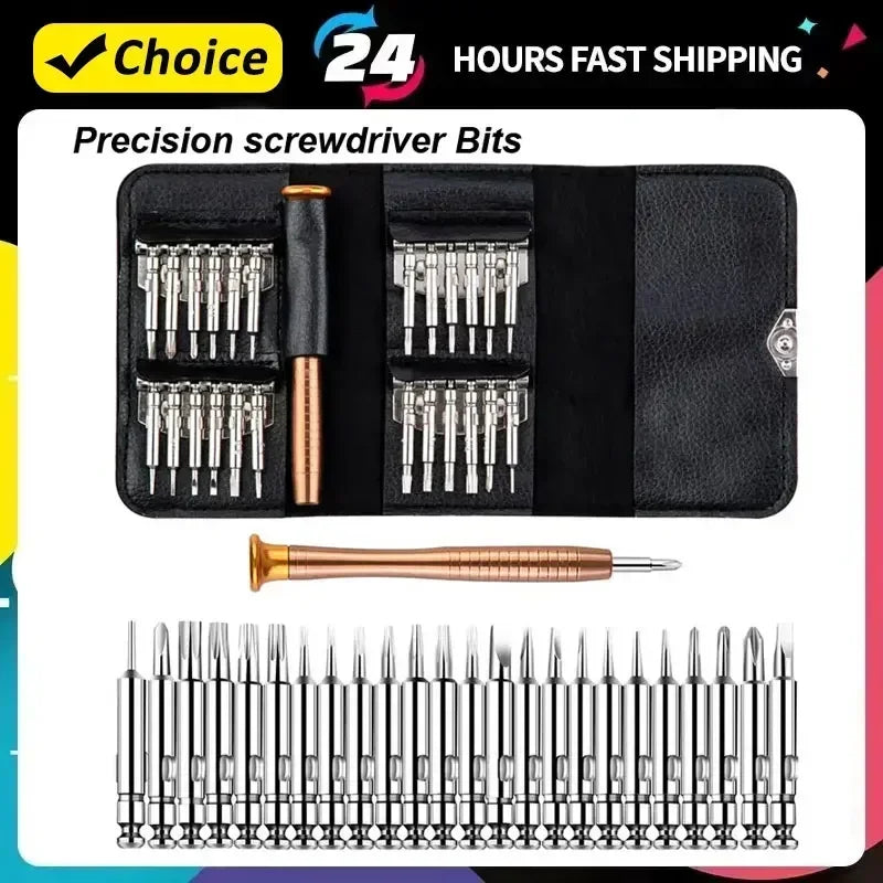 Mini Precision Screwdriver Set – 25-in-1 Electronic Torx Repair Tools Kit for iPhone, Camera, Watch, Tablet & PC
