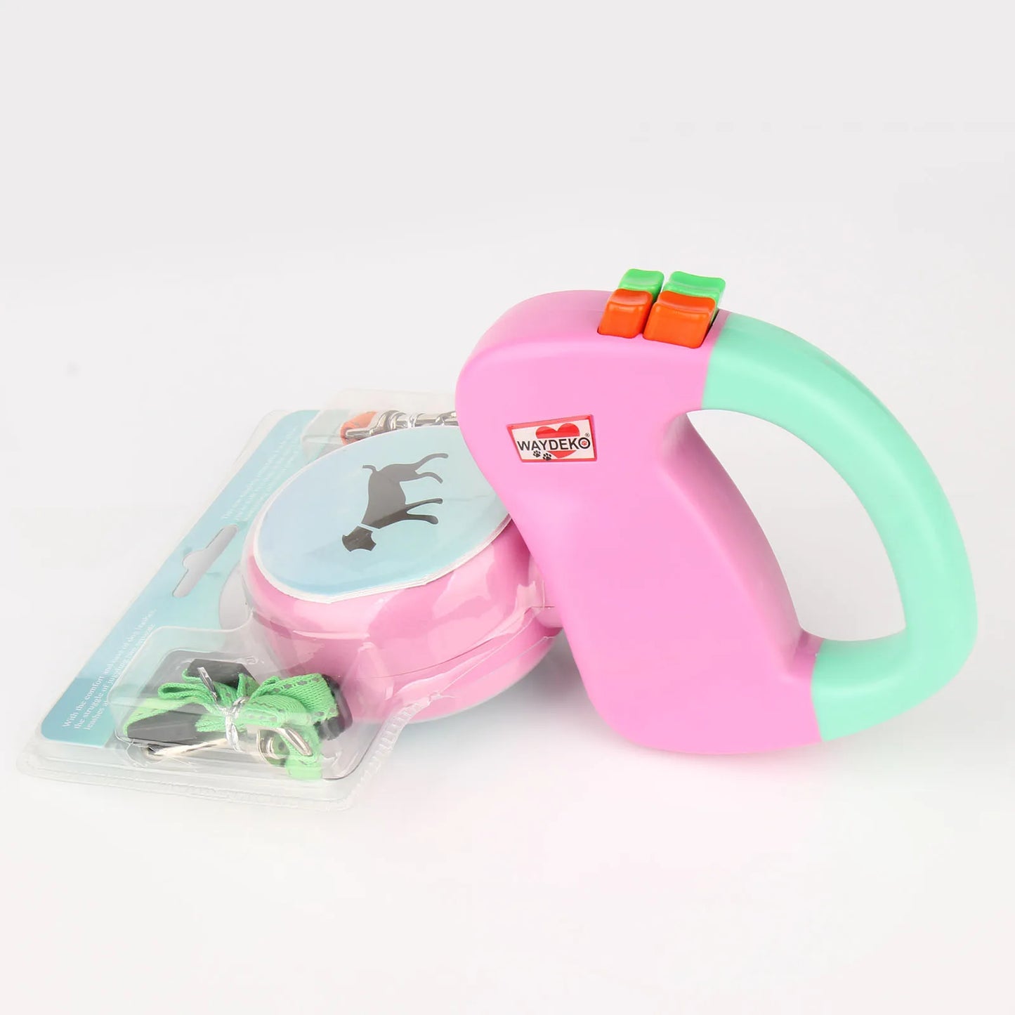 Dual Dog Retractable Leash for 2 Dogs – 10ft Auto-Untangle Reflective Leads, 50lbs Per Dog, Color-Coded Control