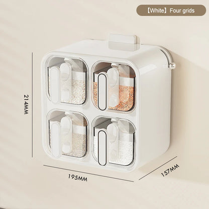 Kitchen Seasoning Jar Household Seasoning Salt Jar Wall Mounted Non Perforated Strong Suction Cup Combination Set
