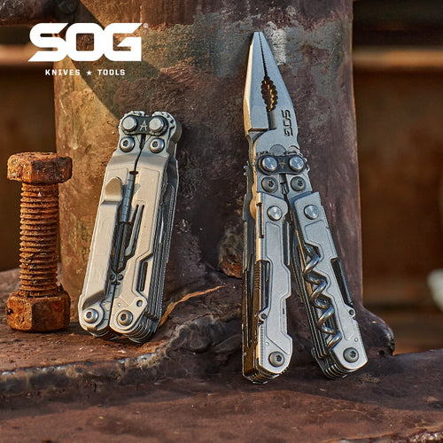 SOG PowerLitre 19-in-1 EDC Multi-Tool – Folding Pliers, Knife & Scissors Portable Outdoor Tool