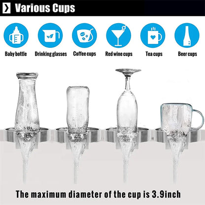 Kitchen Sink Cup Washer Automatic Stainless Steel Pressure Spray Washer Cup Cleaning Tool Faucet Bar Rinser Coffee Pitcher