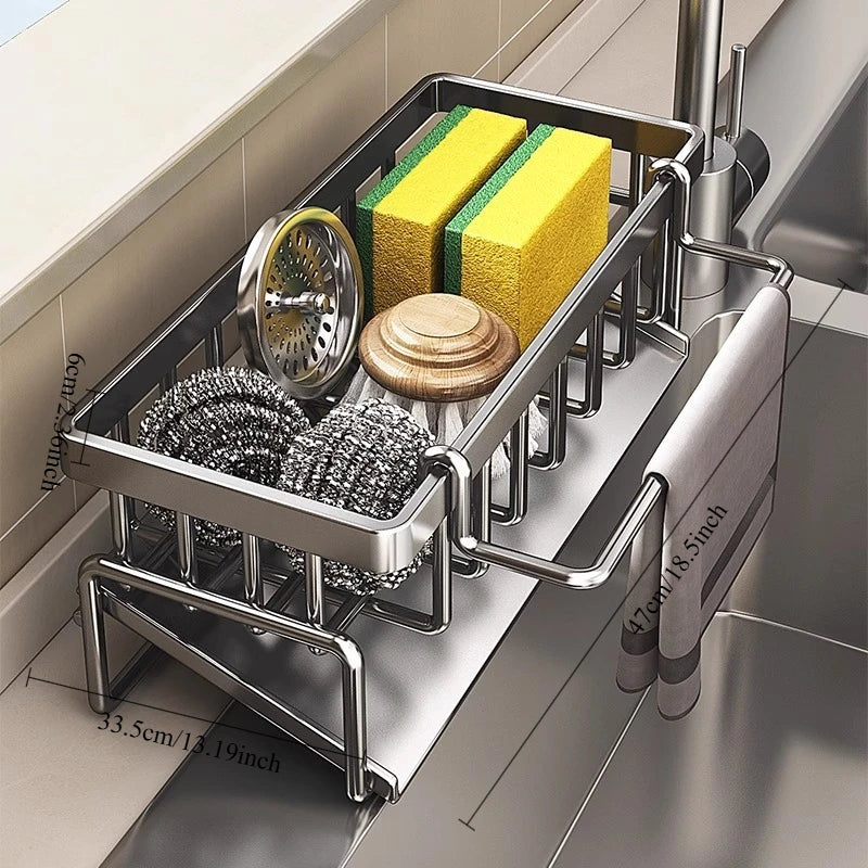 Kitchen Storage Rack Drain Rack Rag Storage Faucet Dishwashing Sink Supplies