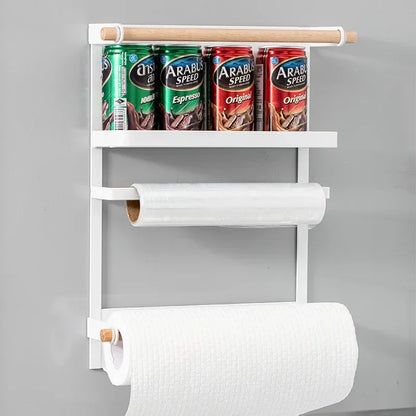 Magnetic Refrigerator Storage Shelf – Metal Spice & Condiment Organizer Rack for Kitchen