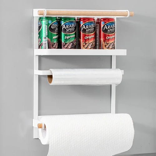 Magnetic Refrigerator Storage Shelf – Metal Spice & Condiment Organizer Rack for Kitchen