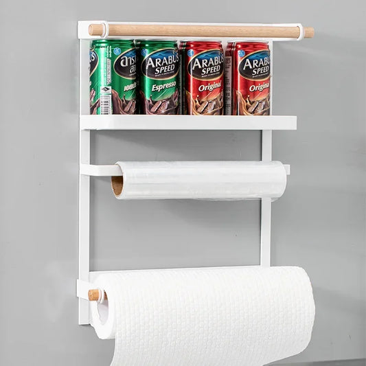 Magnetic Refrigerator Storage Shelf – Metal Spice & Condiment Organizer Rack for Kitchen