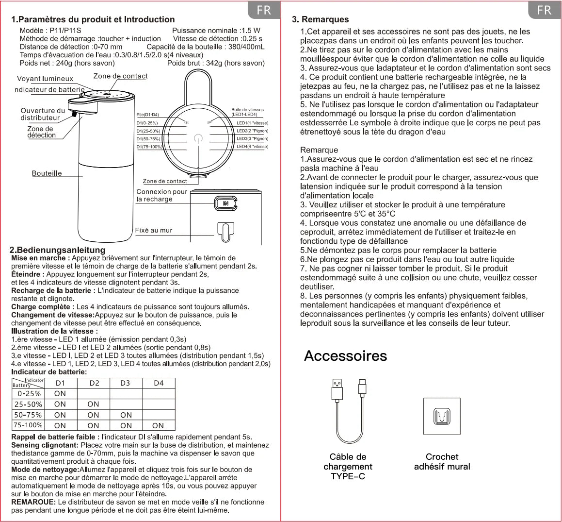 Automatic Liquid & Foam Soap Dispenser – Touchless Electric Dispenser with Infrared Sensor, USB Rechargeable