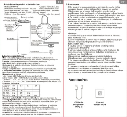 Automatic Liquid & Foam Soap Dispenser – Touchless Electric Dispenser with Infrared Sensor, USB Rechargeable