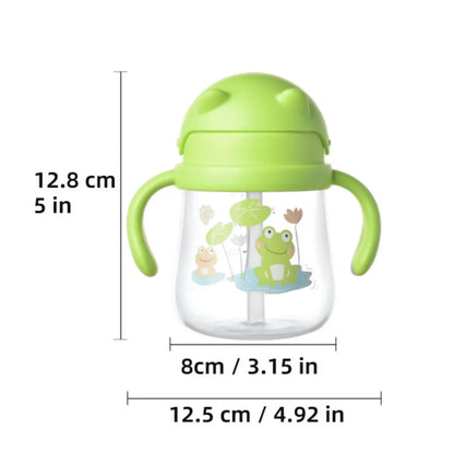 Toddler Straw Cup with Easy-Grip Handles | Gravity Ball Training Cup for Independent Drinking