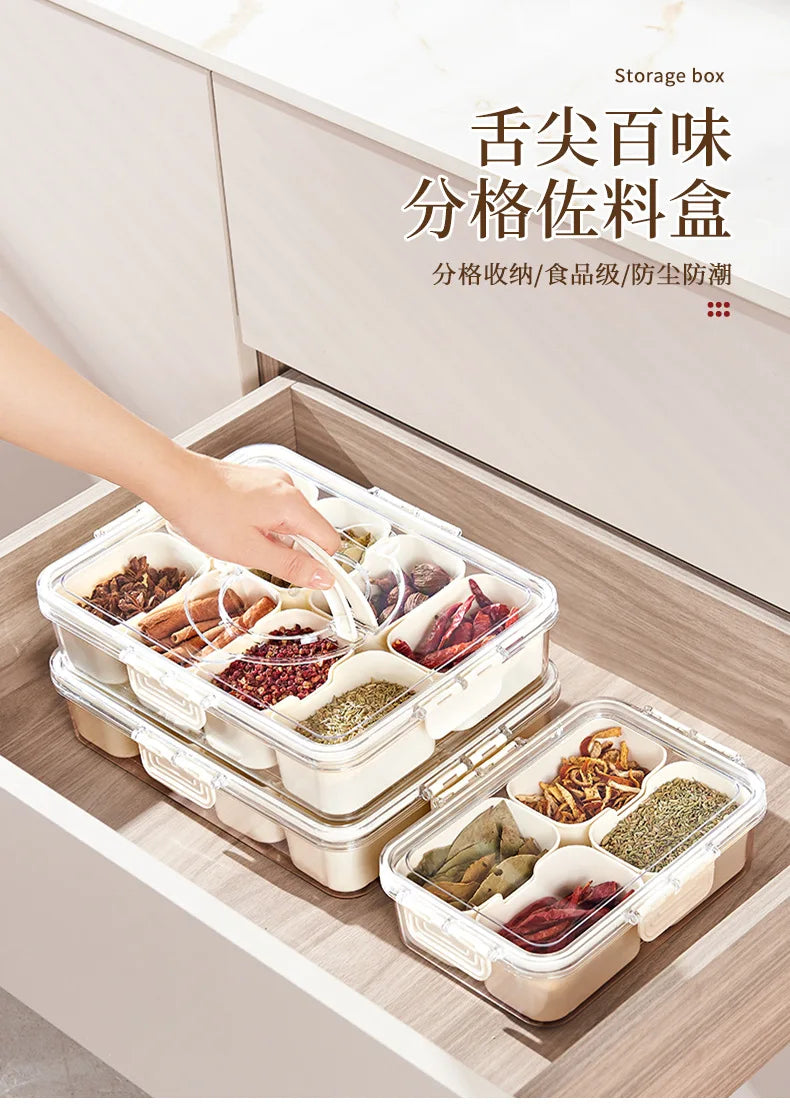 Kitchen spice storage box household with lid storage jar food grade plastic star anise seasoning sealed box