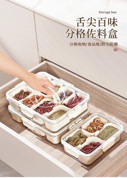 Kitchen spice storage box household with lid storage jar food grade plastic star anise seasoning sealed box