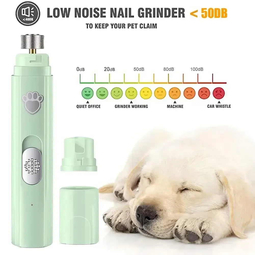 Electric Dog Nail Grinder & Pet Nail Clipper – USB Rechargeable Painless Nail Trimmer with Polisher Wheel for Small & Large Pets