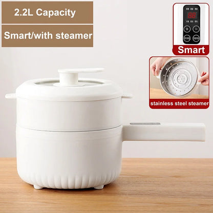 2.2L Electric Multi-Function Cooker – Double-Layer Hot Pot & Noodle Cooker, High-Capacity Non-Stick Kitchen Pot 220V