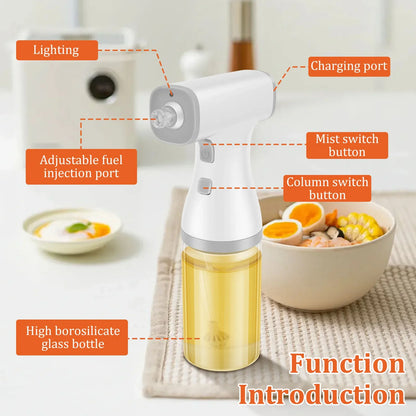 Kitchen Oil Spray Bottle Cooking Olive Oil Sprayer Electric Pneumatic Spray Bottle Fitness Barbecue Spray Oil Dispenser
