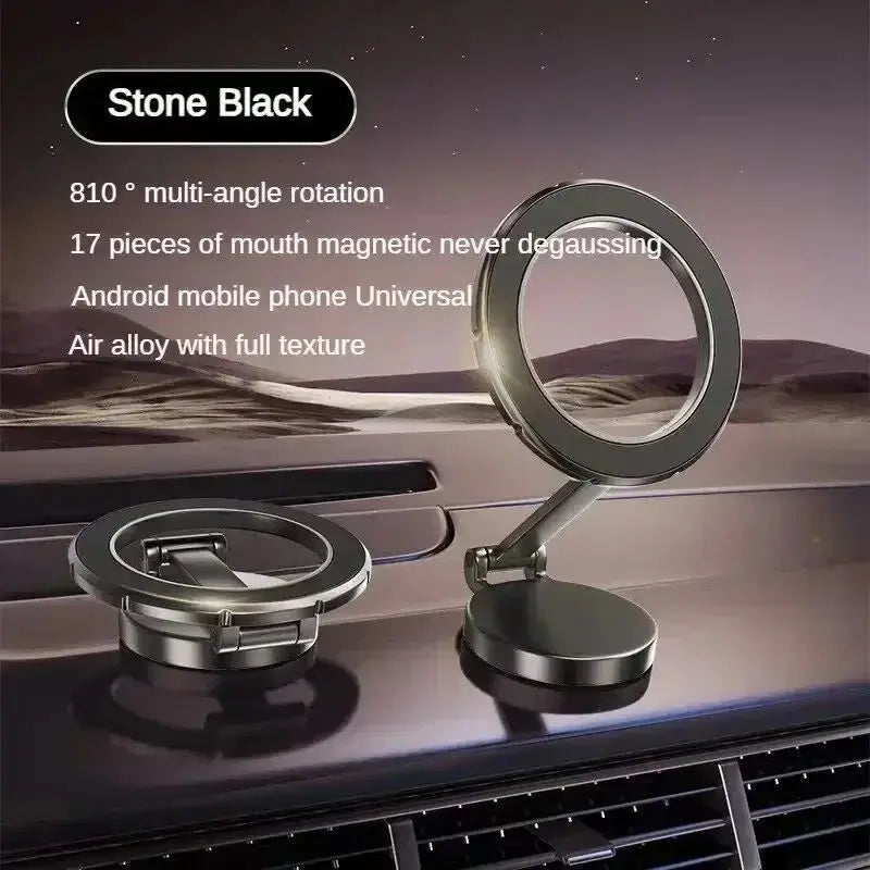 Strong Magnetic Car Phone Holder – 360° Swivel Mount with Adhesive Back Plate, Universal Fit