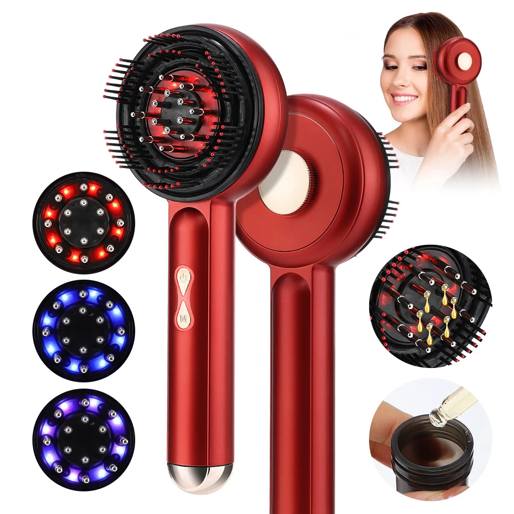 Electric Hair Regrowth Brush – Infrared Light Scalp Massager for Anti-Hair Loss & Hair Growth