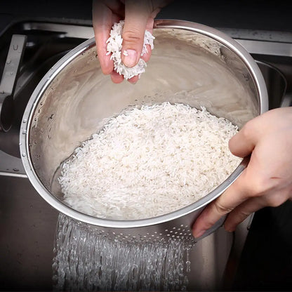 Kitchen Strainer, Stainless Steel Colander Rice Washer Vegetable Fruit Washing Bowls for Cleaning , Rice, and , Kitchen Tools