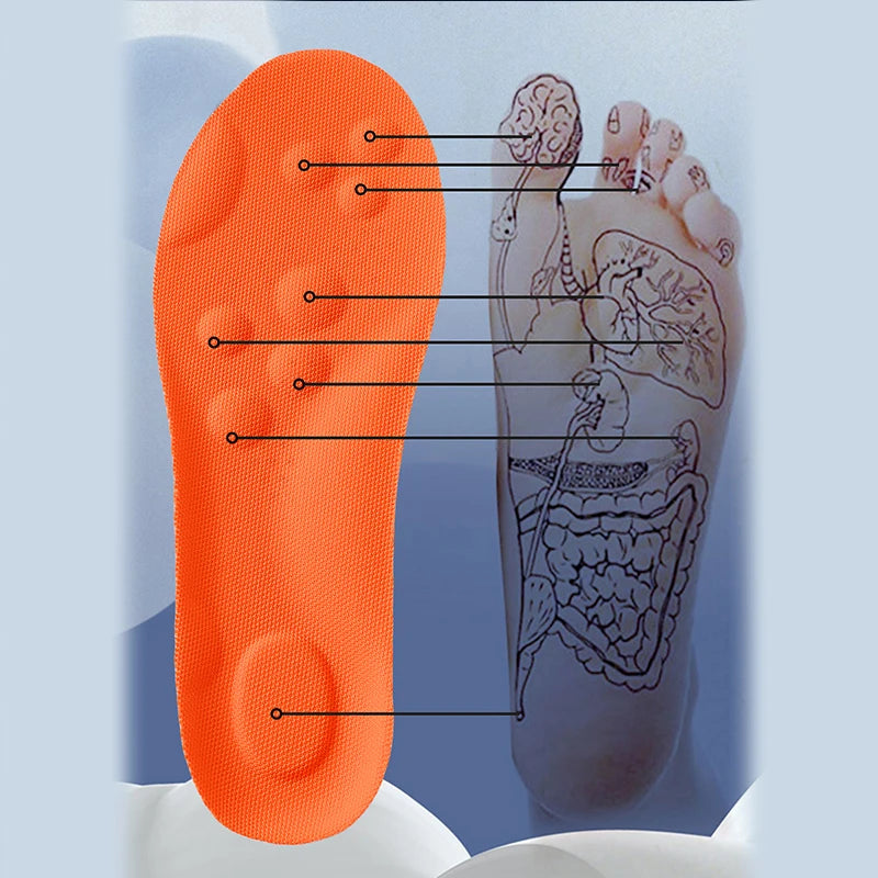 1/2/4 Pairs Latex Sport Insoles – Soft, High-Elasticity Shoe Pads with Shock Absorption, Arch Support & Breathable Cushion