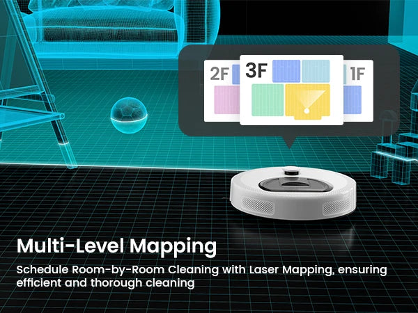 Lefant M330S Robot Vacuum & Mop – LiDAR Navigation, 6000Pa Suction, WiFi/Alexa/App Control, Self-Charging