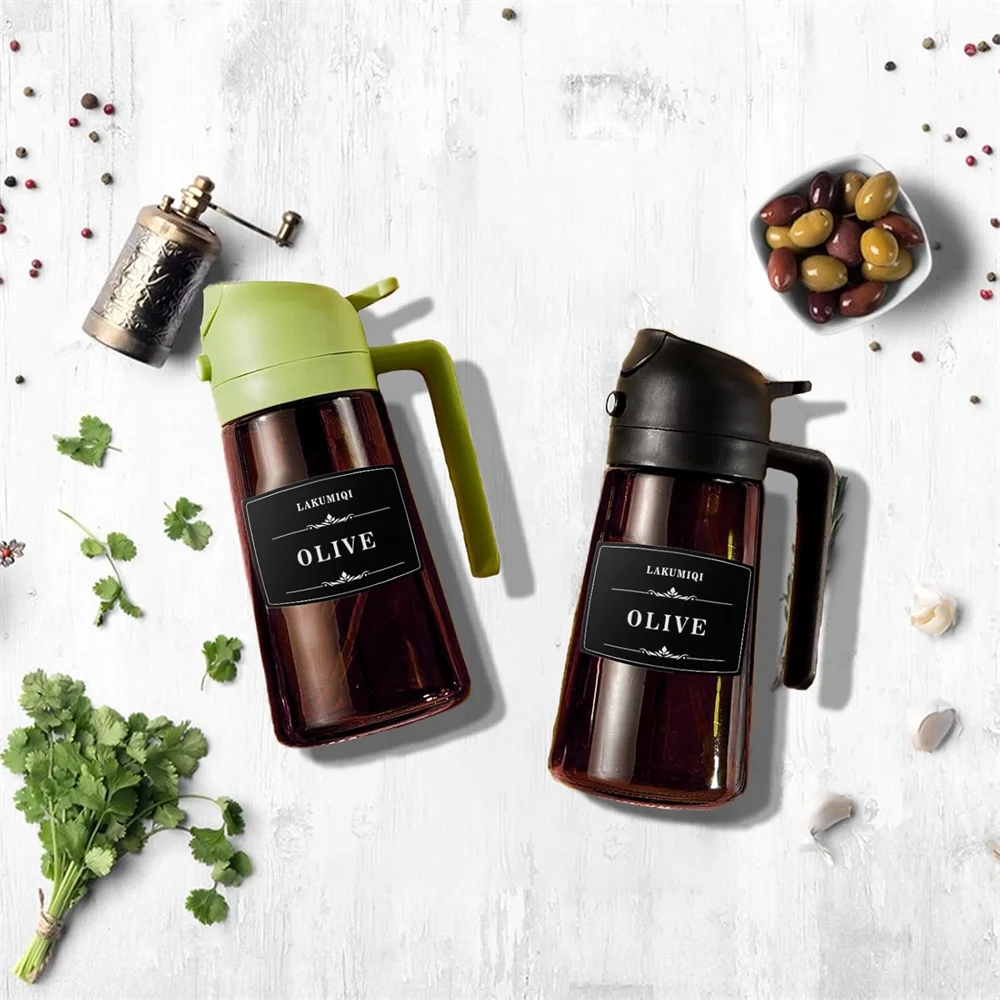 16oz (470ml) 2-in-1 Oil Sprayer & Dispenser – Thick Glass | Cooking, BBQ, Air Fryer