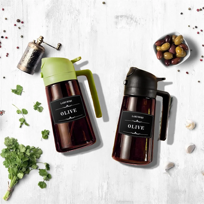 16oz (470ml) 2-in-1 Oil Sprayer & Dispenser – Thick Glass | Cooking, BBQ, Air Fryer